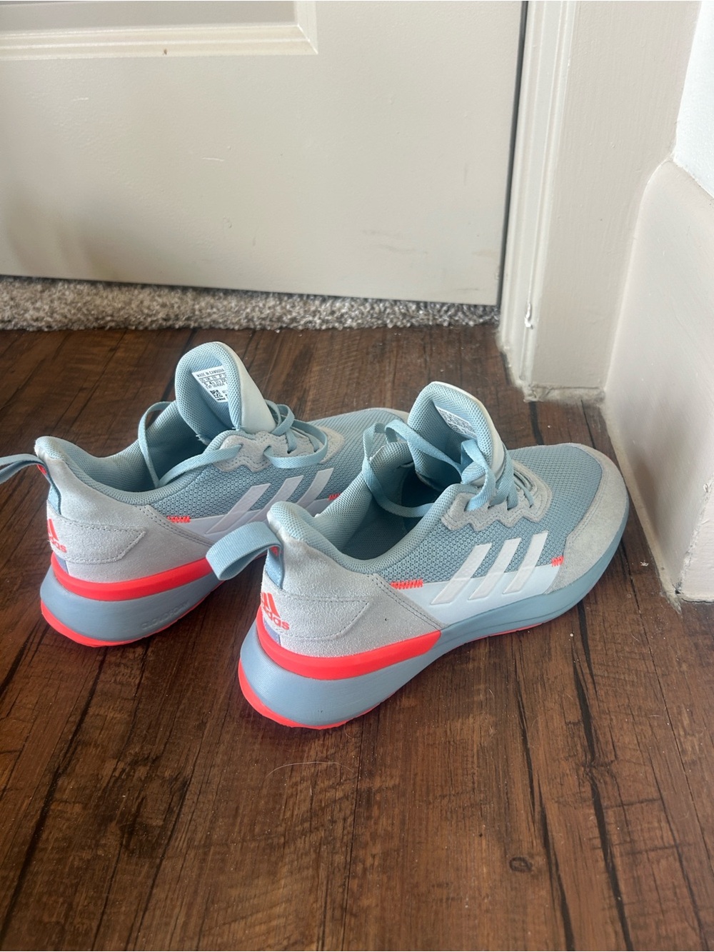 adidas womens Light Blue and orange Sneakers - Picture 10 of 14